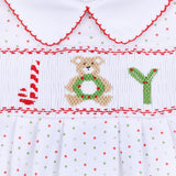 Christmas Joy Classics Red Boy Smocked Collared Boy Footie