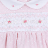Mia and Luca's Classics Pink Smocked Collared Footie