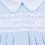 Mia and Luca's Classics Light Blue Smocked Collared Footie