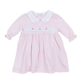 Mia and Luca's Classics Pink Smocked Collared L/S Dress Set