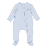 Tiny Tailgater Light Blue Zip Footie