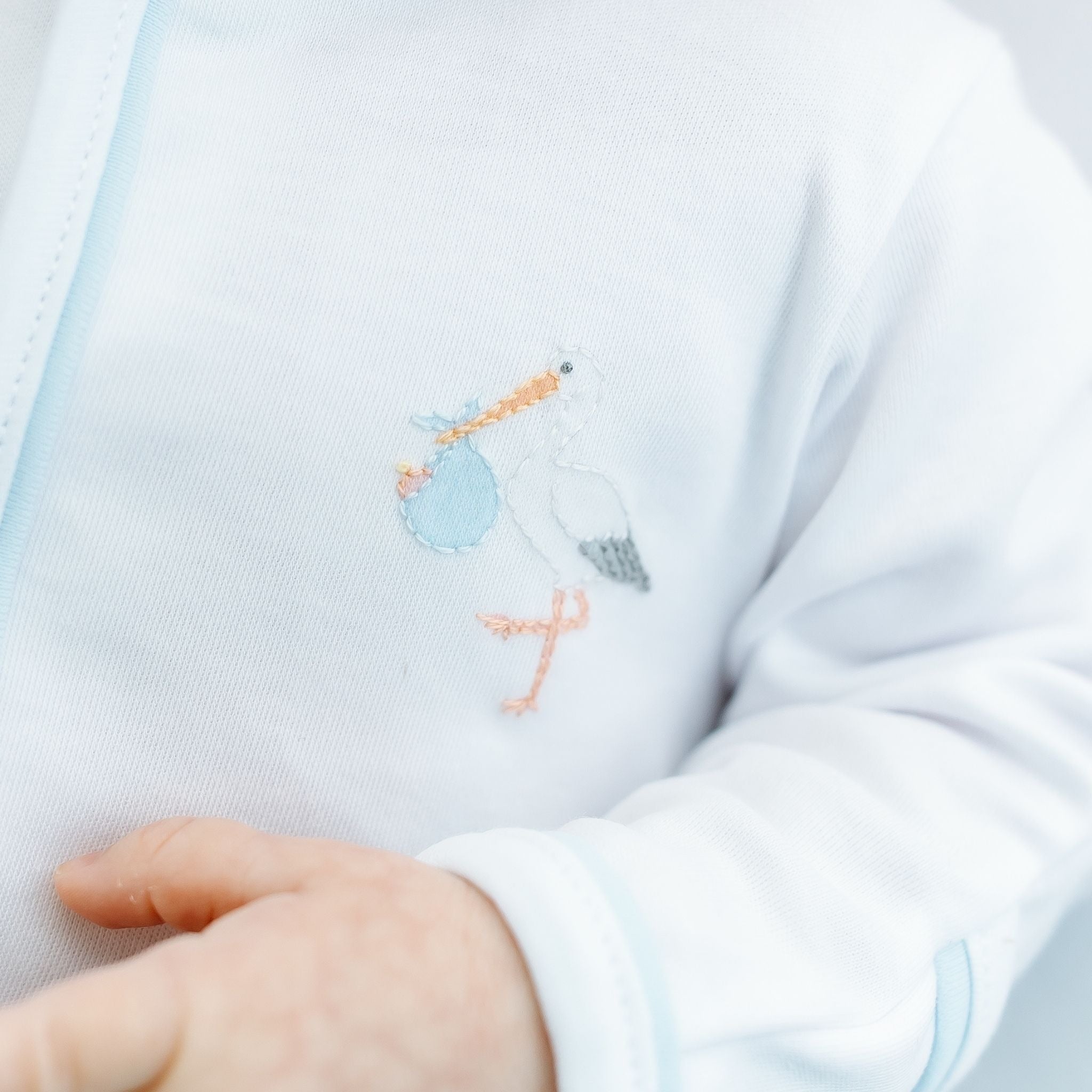 Vintage Stork Light Blue Footie