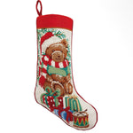 Teddy Bear Embroidered Stocking