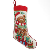Teddy Bear Embroidered Stocking