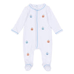 Pumpkin Party Light Blue Footie