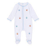 Pumpkin Party Light Blue Footie