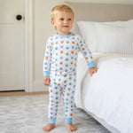Pumpkin Party Light Blue Long Pajamas