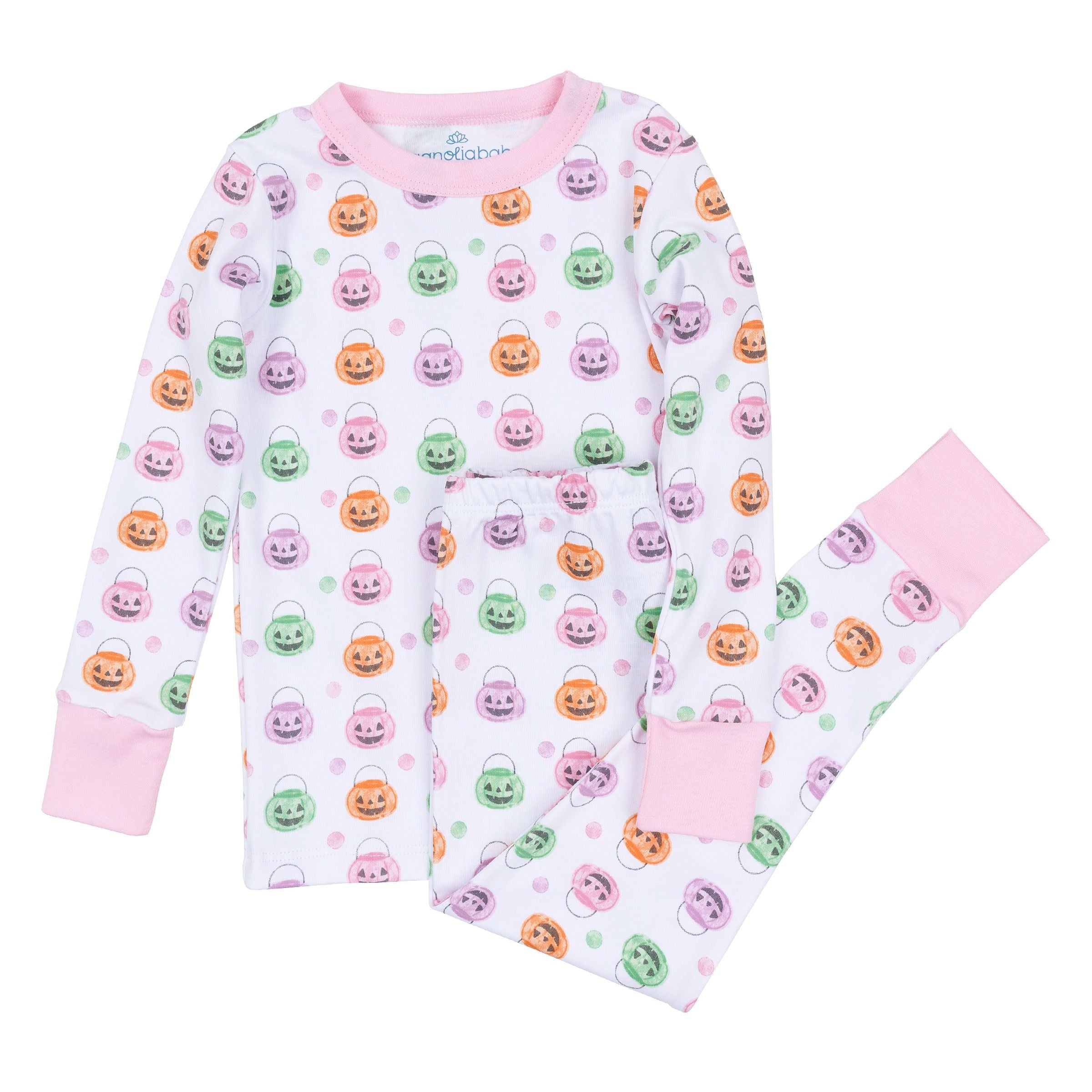 Pumpkin Party Pink Long Pajamas