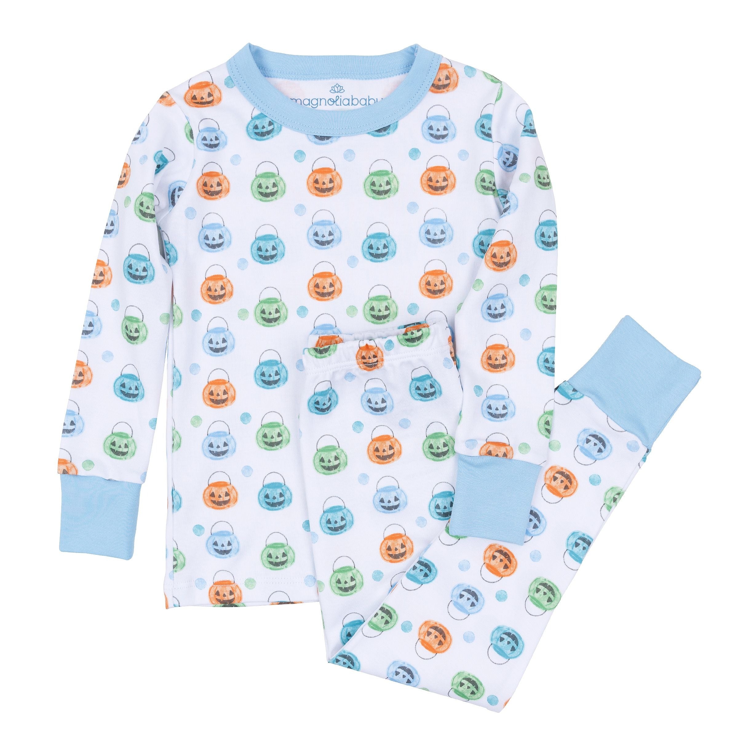Pumpkin Party Light Blue Toddler Long Pajamas