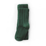 Cable Knit Tights - Forest Green