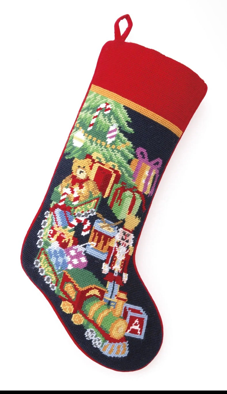 Toy train Needlepoint Stocking
