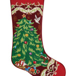 Christmas Tree Embroidered Stocking