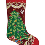 Christmas Tree Embroidered Stocking