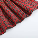 Red Christmas Plaid Santa Sleigh Smocked Dress