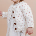 Sawyer Cardigan, Rose | Baby Kids Sweater | Valentine's Day: XS; 6-12M