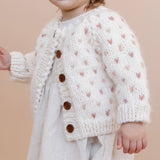 Sawyer Cardigan, Rose | Baby Kids Sweater | Valentine's Day: XS; 6-12M