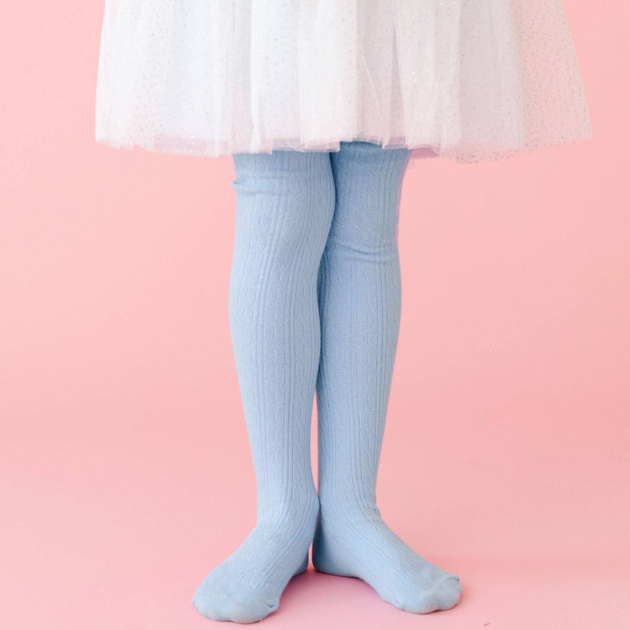 Little Stocking Co. Bluebell Cable Knit Tights