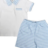 Blue Spring Flowers- Boy's Short Set