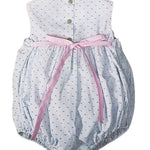 Sweet Spring - Blue Smocked Plumeti Baby Girl Bubble
