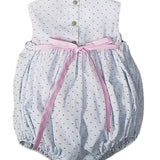 Sweet Spring - Blue Smocked Plumeti Baby Girl Bubble