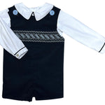 Hand Smocked Boy'S Overall Set London Collection