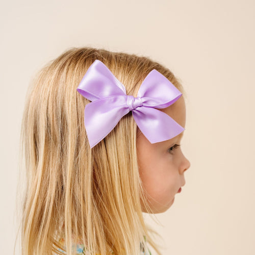 Baby Satin Bow - Lilac