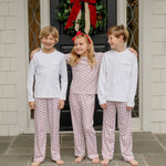 Whimsical Santa Beckett pant styled for the holidays