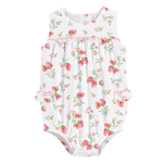 Strawberry Kisses Romper With Ruffles