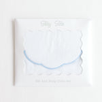 Terry Tots blue scalloped bib and burp set, alternate view
