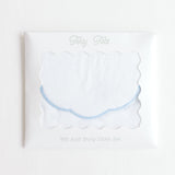 Terry Tots blue scalloped bib and burp set, alternate view