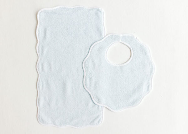 Bib & Burp Set - Blue Terry