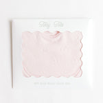 Terry Tots pink jacquard bows bib and burp set, alternate view