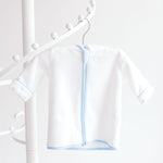 Baby Bathrobe - White with Blue Dots