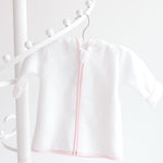 Baby Bathrobe - White with Pink Dots