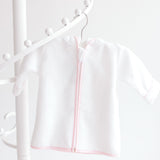 Baby Bathrobe - White with Pink Dots