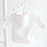 Baby Bathrobe - White with Pink Dots