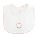 Bows And Roses Bib With Crochet Trim