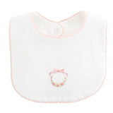 Bows And Roses Bib With Crochet Trim