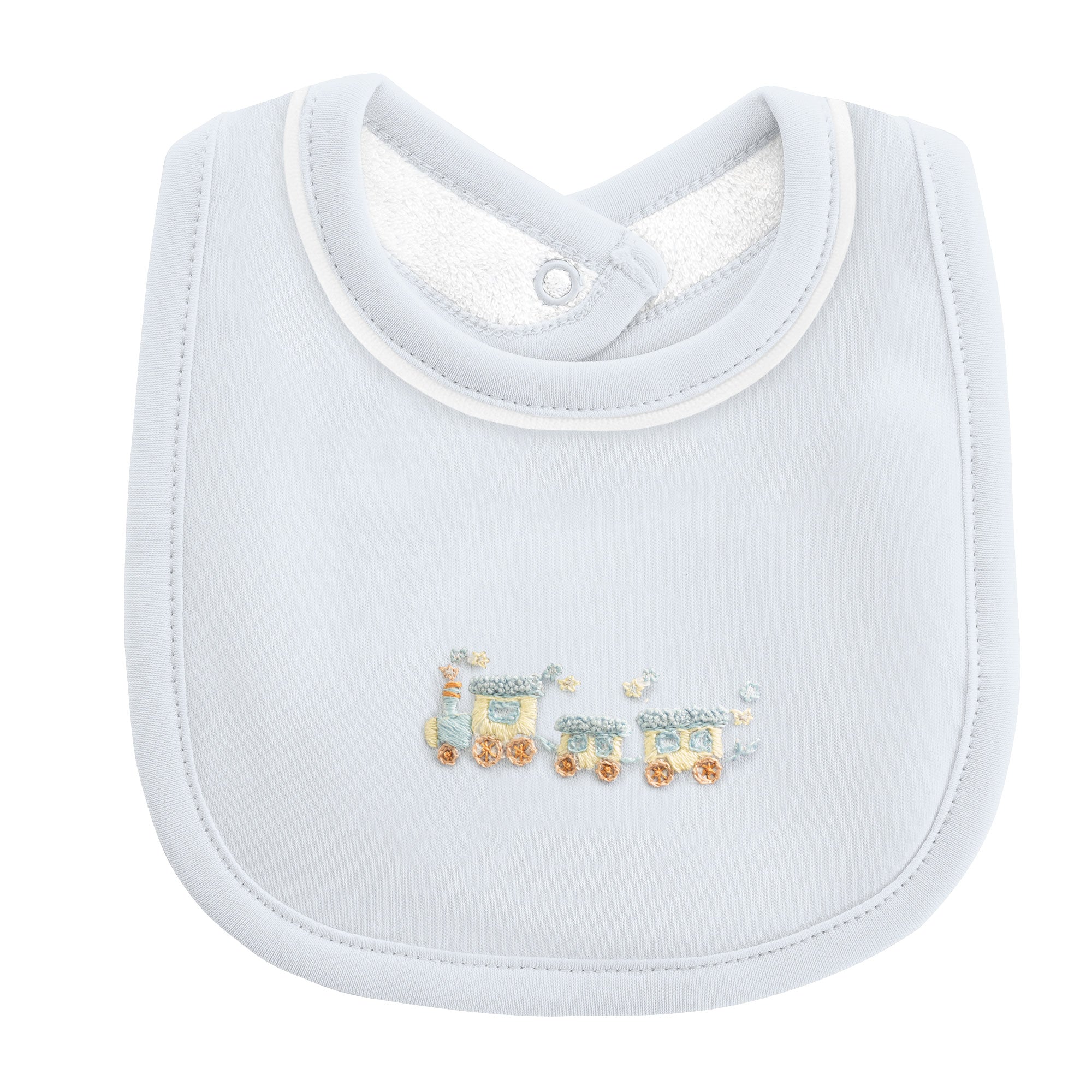 Little Train Bib With Piping Trim
