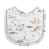 Gone Fishing Bib With Piping Trim