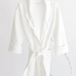Bathrobe - White Jacquard Bows