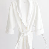 Bathrobe - White Jacquard Bows