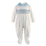 Blue Smocked Footie