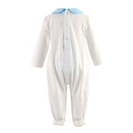Blue Smocked Footie