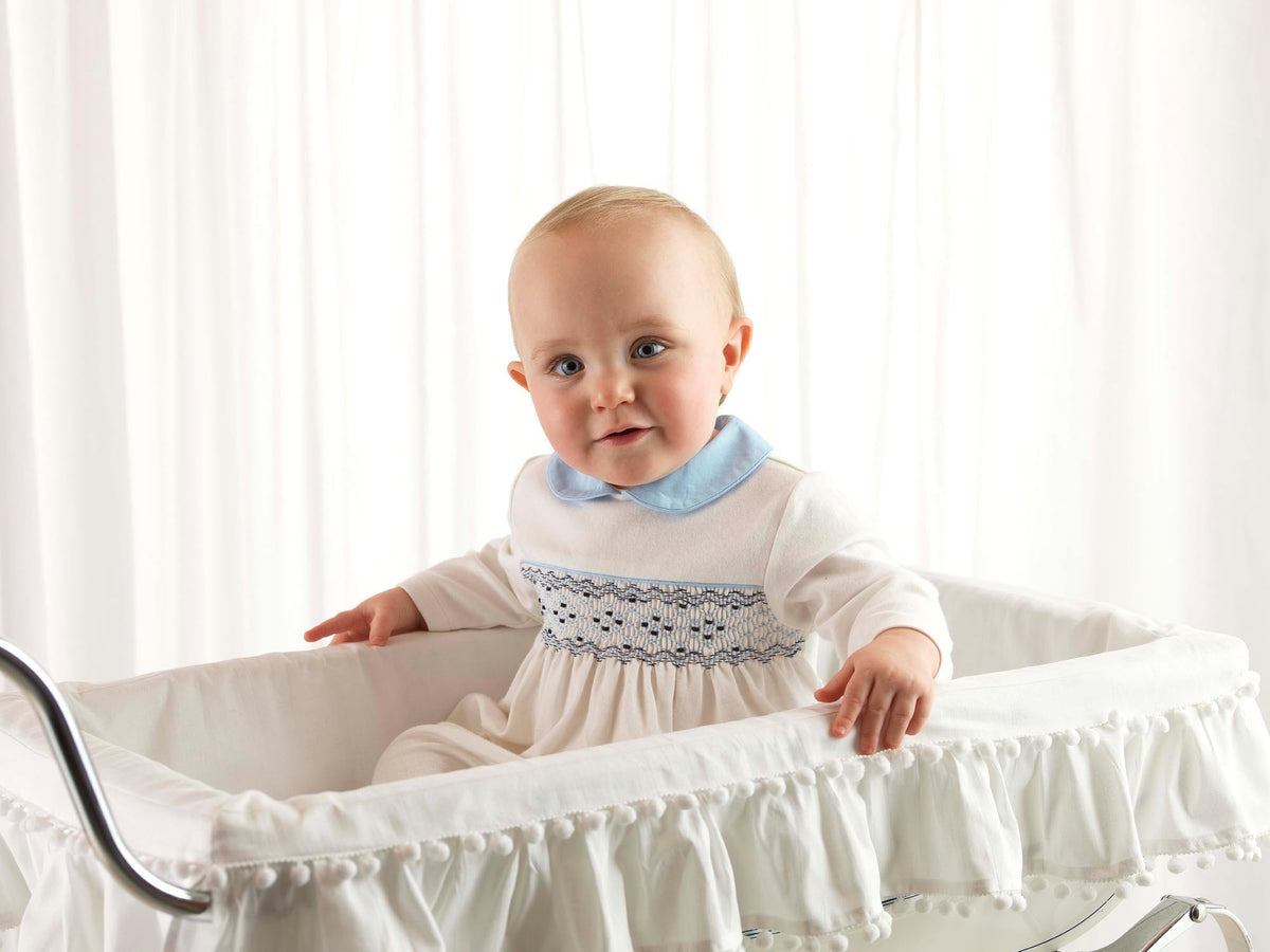 Blue Smocked Footie
