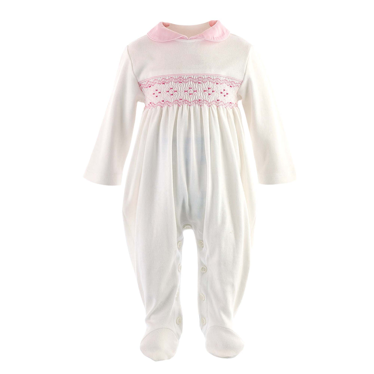 Pink Smocked Footie