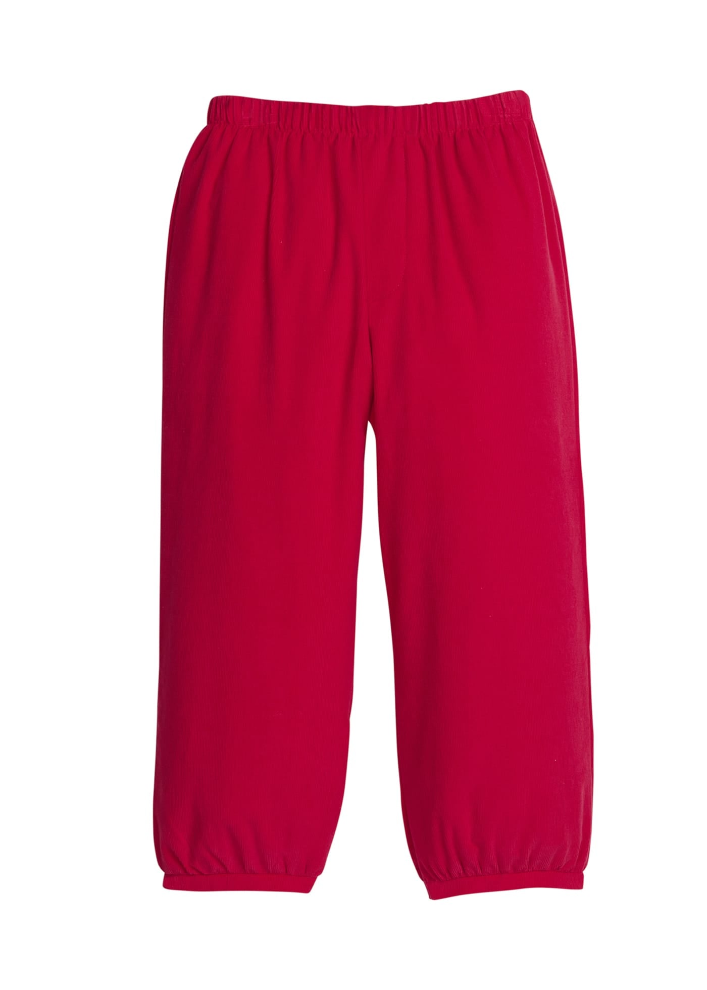 Little English banded pant in red corduroy for toddler boys