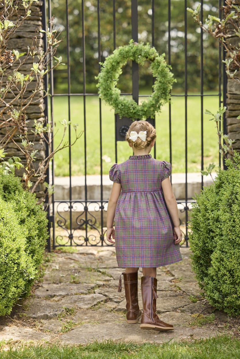 Little English Birdie Dress - Thornhill Plaid styled