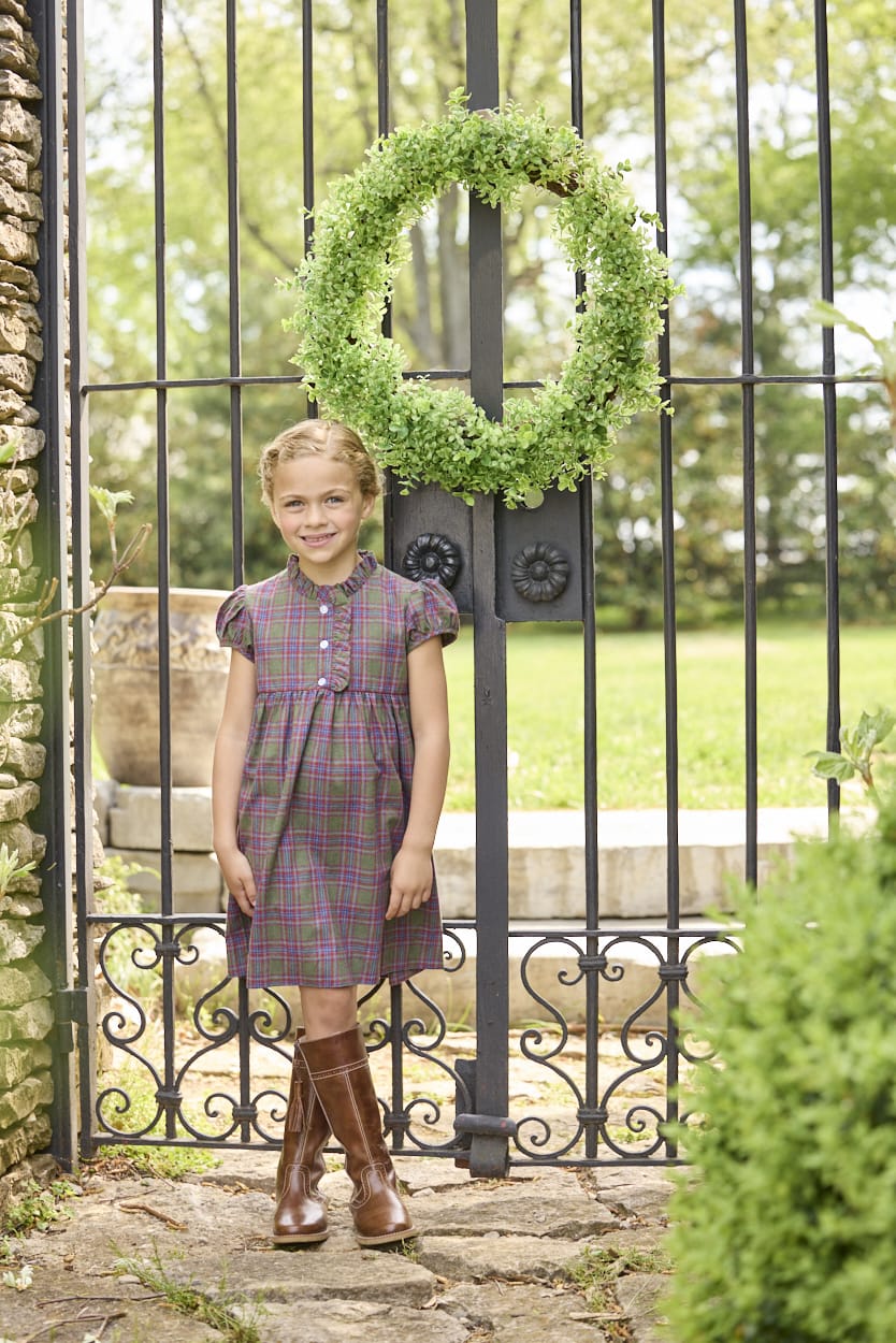 Little English Birdie Dress - Thornhill Plaid styled