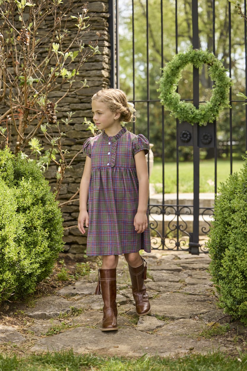 Little English Birdie Dress - Thornhill Plaid styled